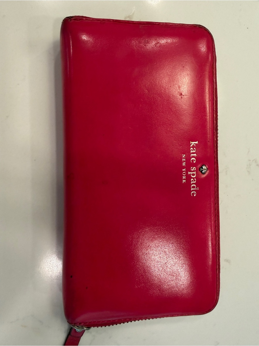 Kate Spade Hot Pink Leather Zip Wallet